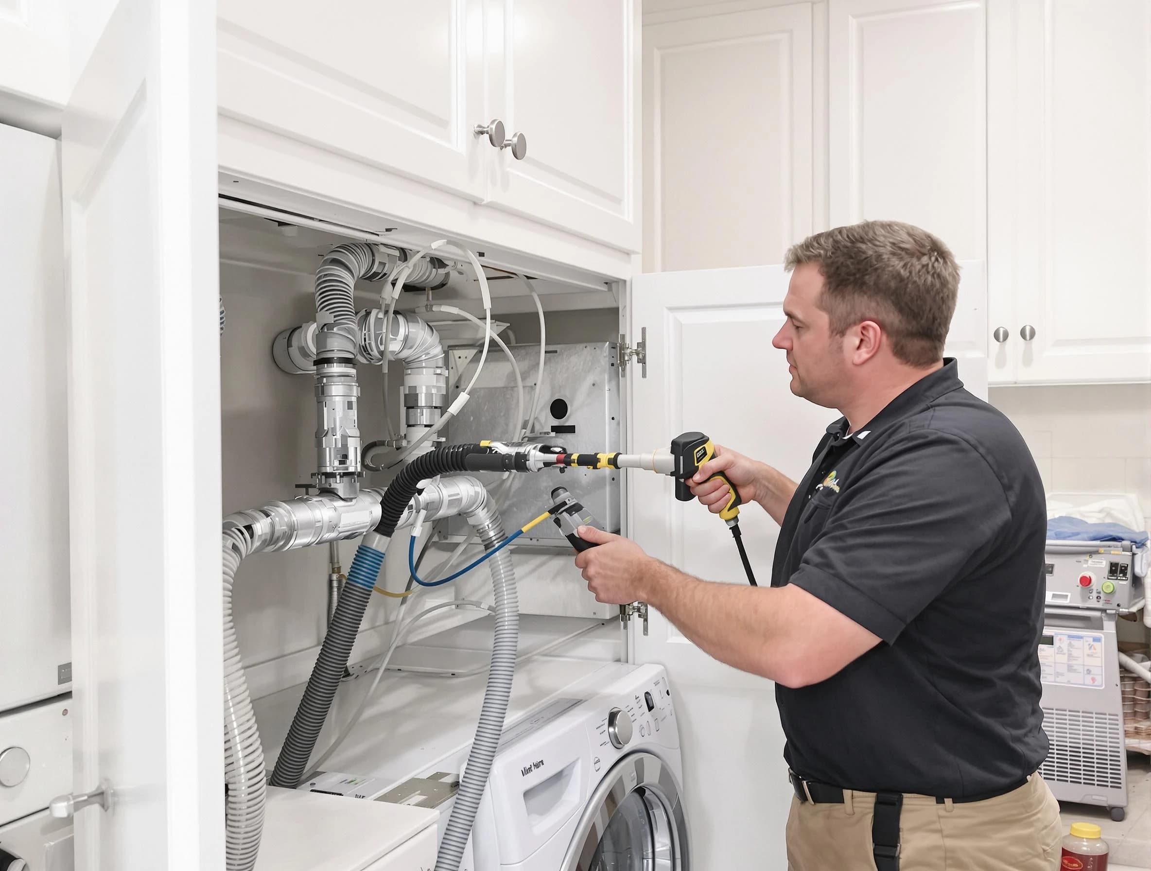 Senoia Dryer Vent Cleaning professional removing severe blockage from a clogged dryer vent in Senoia