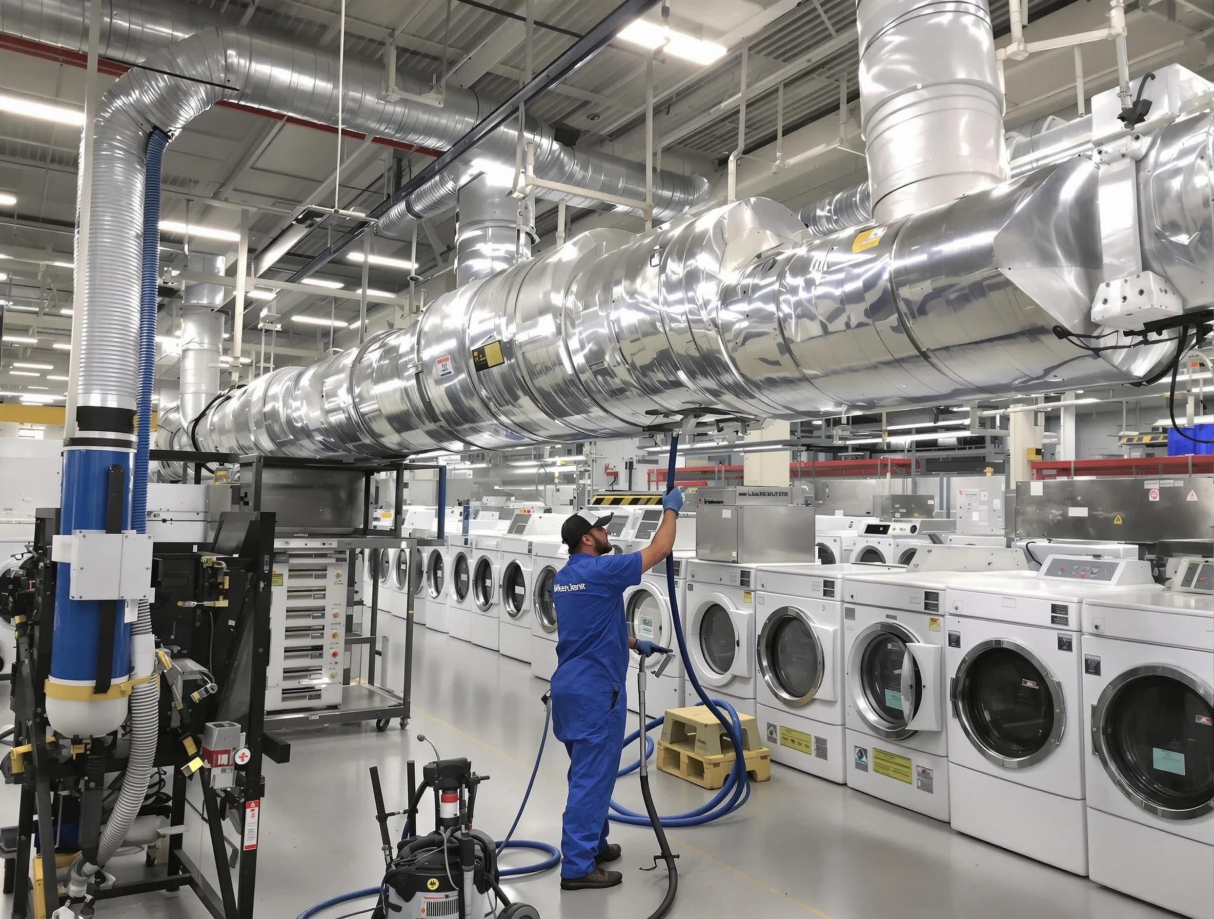 Senoia Dryer Vent Cleaning team performing heavy-duty industrial dryer vent cleaning in Senoia