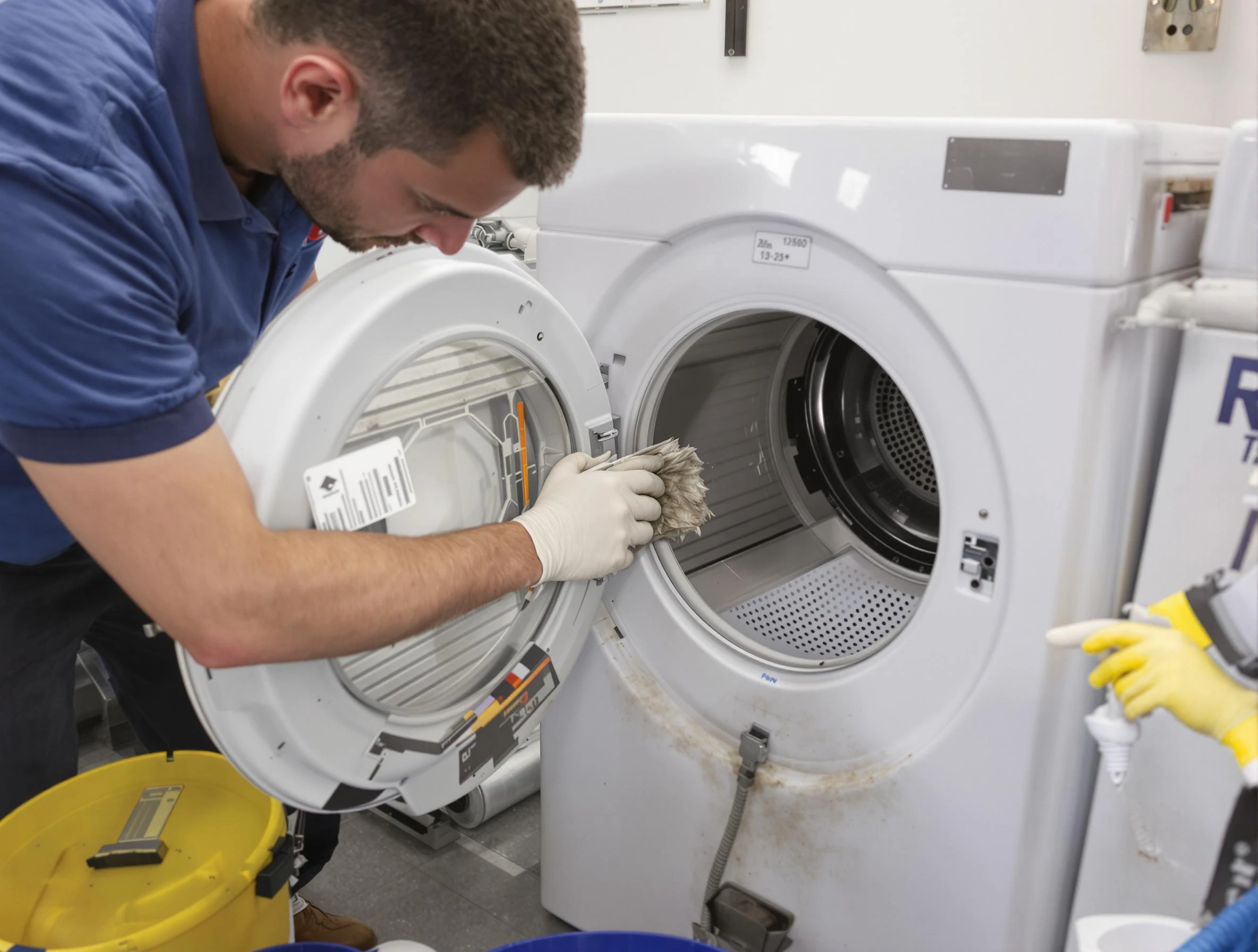 Senoia Dryer Vent Cleaning specialist performing detailed lint trap cleaning service in Senoia