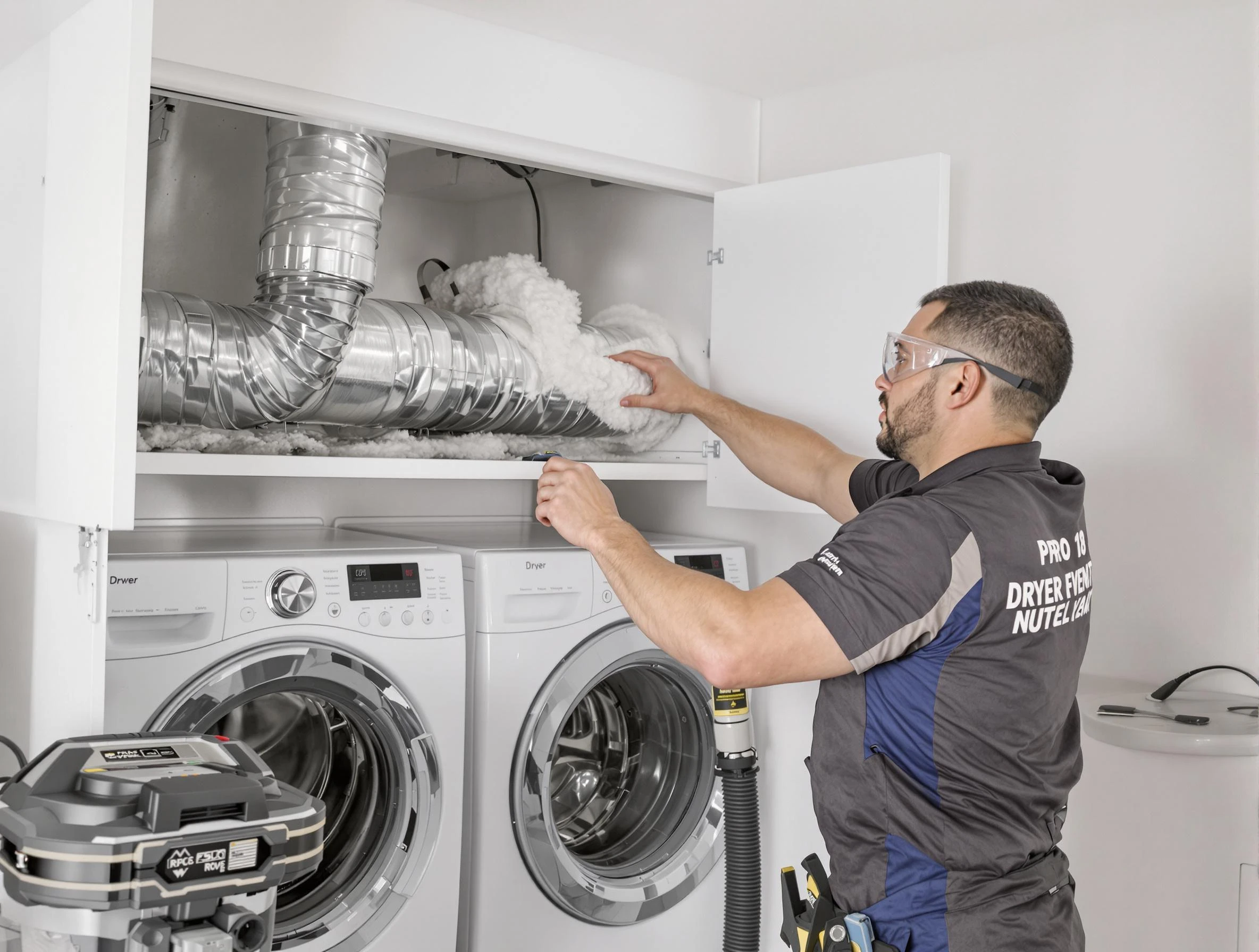Senoia Dryer Vent Cleaning certified technician performing specialized gas dryer vent cleaning in Senoia